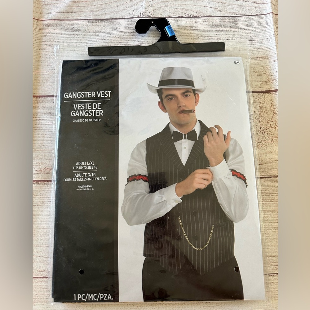 Gangster Vest Costume Accessory - Black